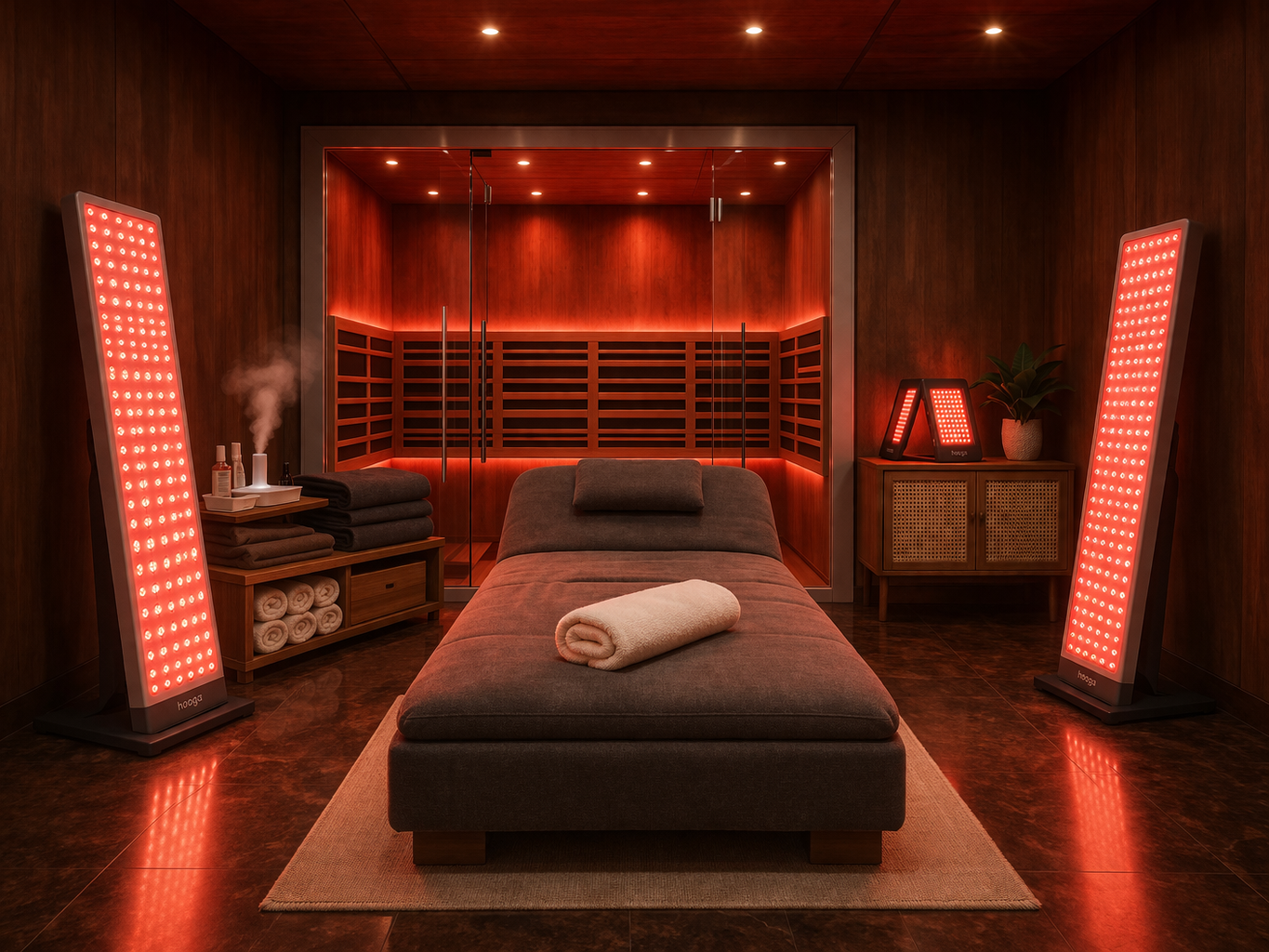 Luxury recovery and spa lounge environment