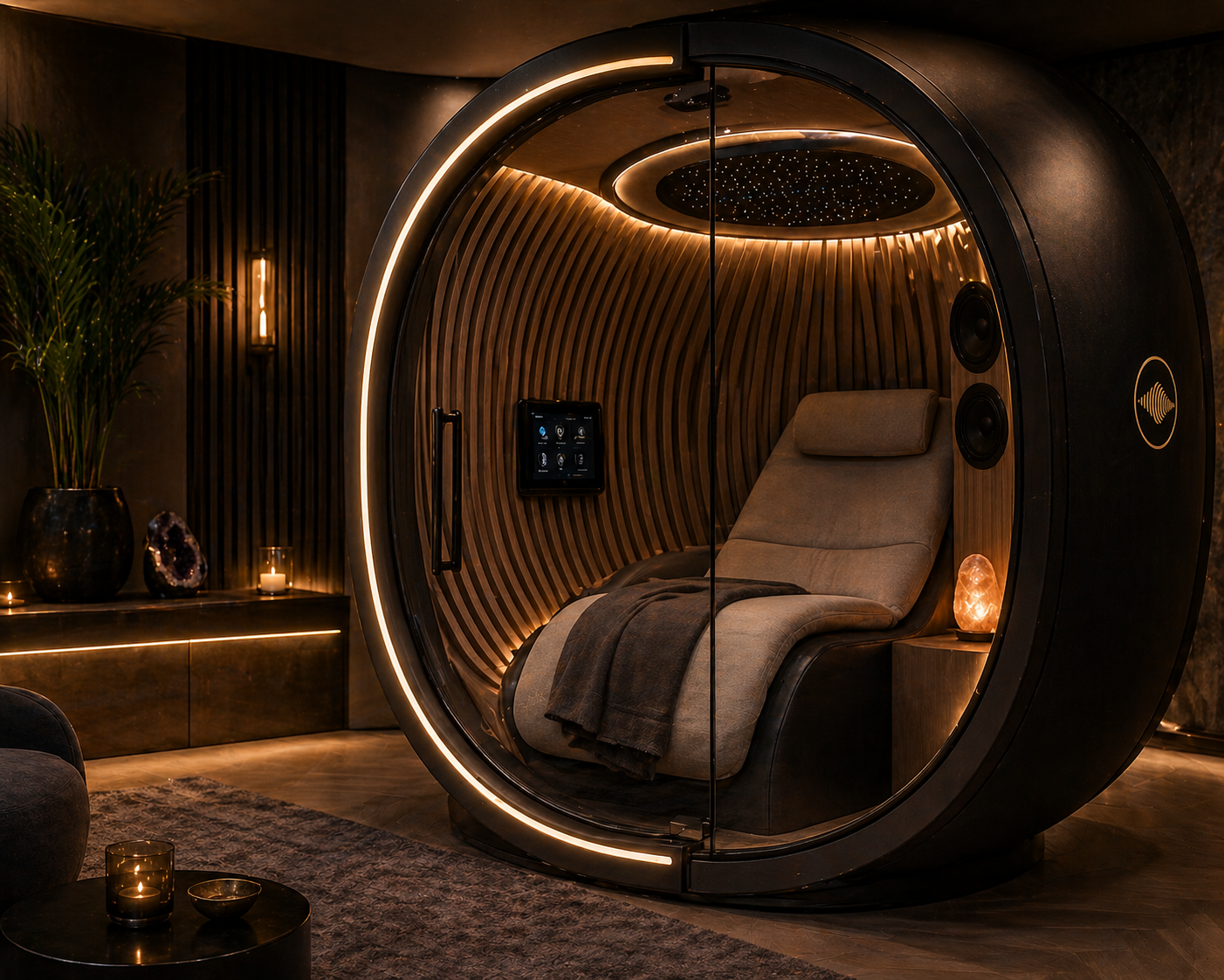 Meditation pod with sound integration